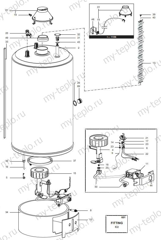 Запчасти для Ariston SGA 200 R: схема Запчасти Ariston SGA 200 R купить в Омске