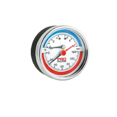 Термоманометр d63 мм, аксиальный 6 бар; 0-120°C  PROFactor (PF SG 873-6)
