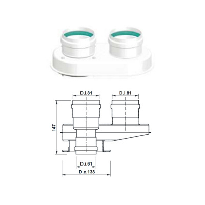 Адаптер котла для дымохода одноблочный Termica (TADA22) Адаптер котла для дымохода одноблочный Termica (TADA22)
