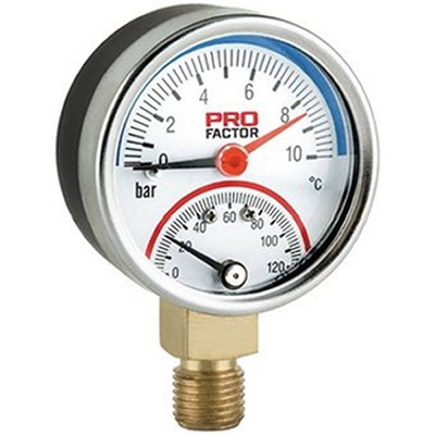 Термоманометр d63 мм, радиальный 4 бар; 0-120°C  PROFactor (PF SG 872-4) Термоманометр d63 мм, радиальный 4 бар; 0-120°C  PROFactor (PF SG 872-4)