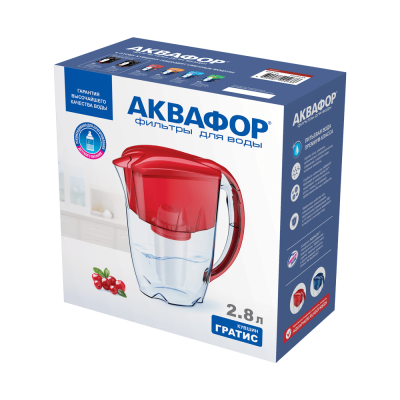 Фильтр-кувшин Аквафор Гратис модель P80B05N (рубиново-красный) (102330)